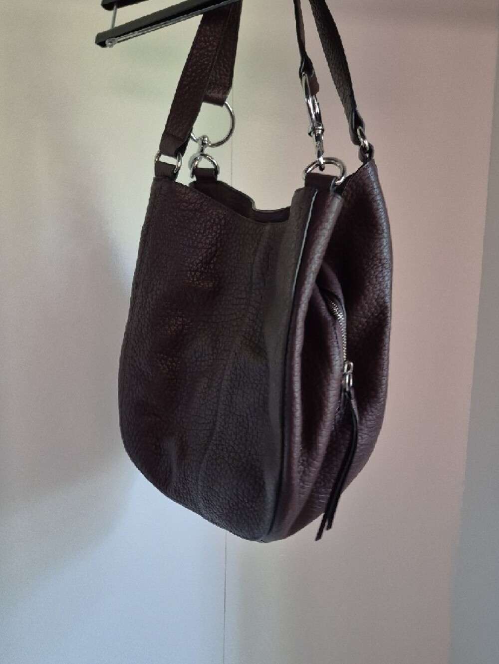 Vince Camuto Women’s Purple Brown Leather Hobo Shoulder Bag - Picture 5 of 9